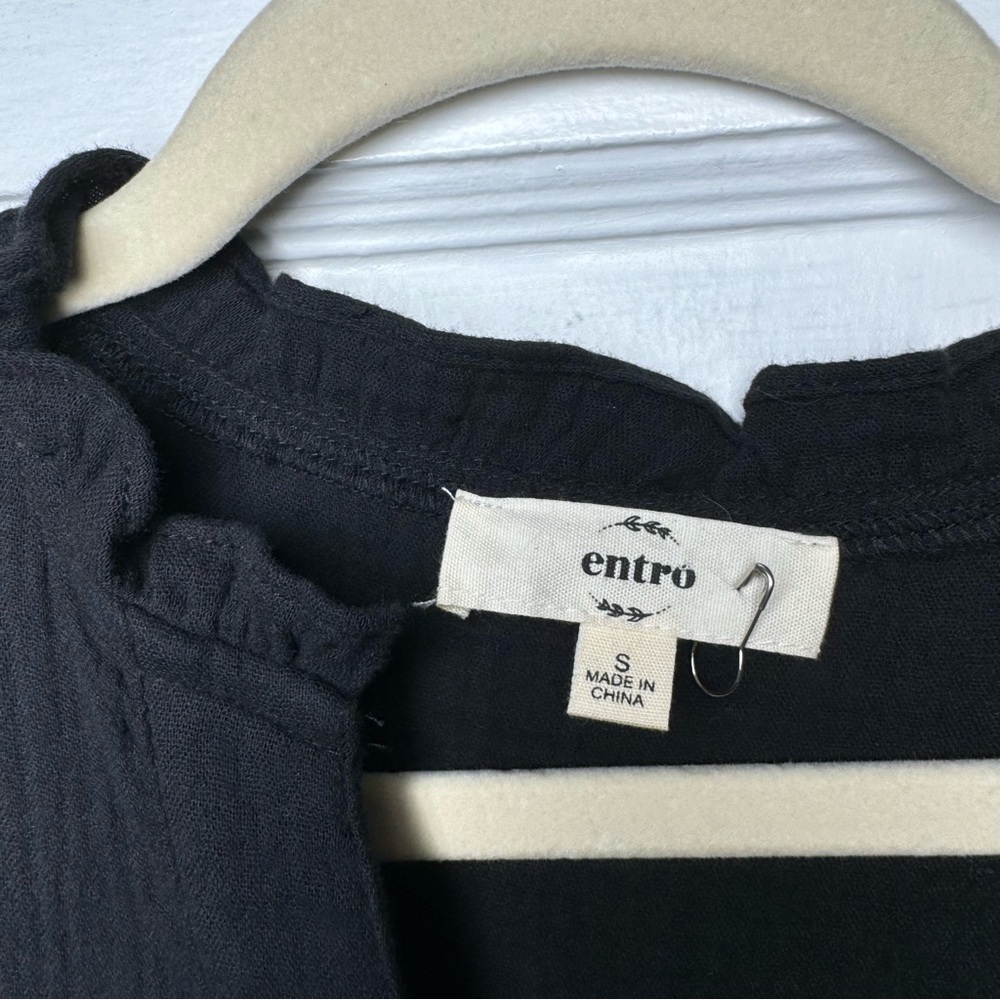 Entro Ruffled Button Up Long Sleeve Tiered Shirt Dress size Small NWOT - Picture 9 of 9